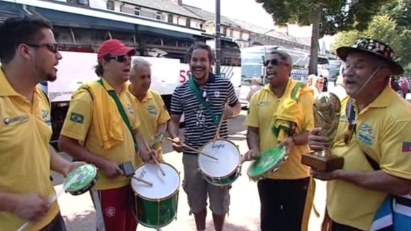 Brazilian football fans in Cardiff