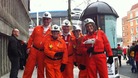 Fans dressed as miners