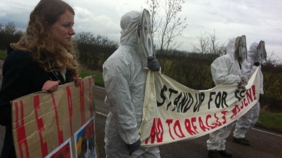 Animal rights march in Cambridgeshire