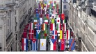Flags from around the world fly in Regent Street, London ahead of the Olympics.