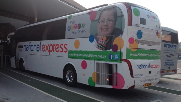 The coach is en-route to London where Harry Moseley's mother will carry the Olympic Torch