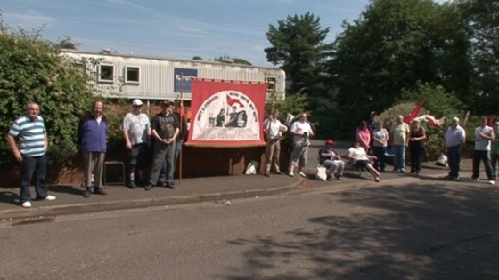 Remploy workers' picket line in Merthyr