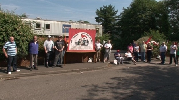 Remploy workers' picket line in Merthyr