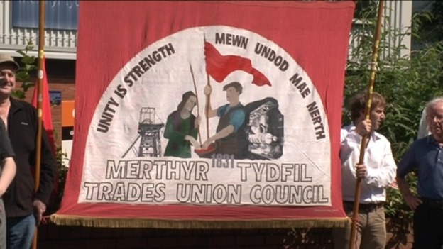 Merthyr Tydfil trades union flag