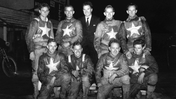 The Norwich Speedway team pictured in 1950