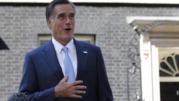 US Republican Presidential candidate Mitt Romney in Downing Street