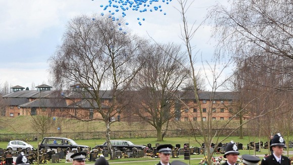 Balloons at PC Rathband's funeral