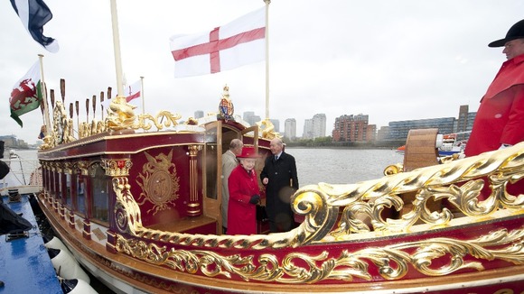 The Gloriana will carry the Olympic torch along the Thames.