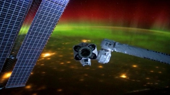The northern lights as seen from space