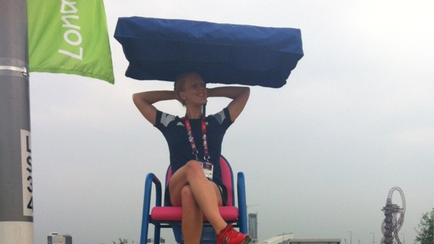 Team GB hockey player poses as a new lifeguard