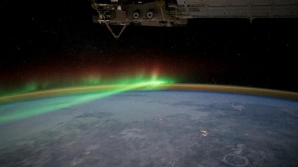The northern lights as seen from space