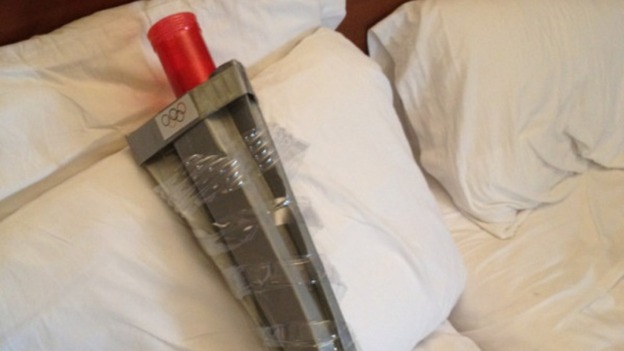 A homemade Olympic Torch