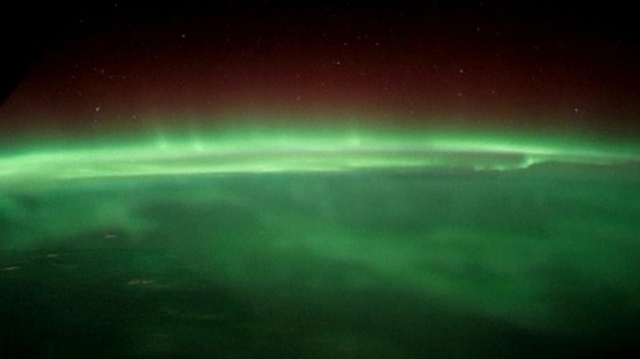 The northern lights as seen from space