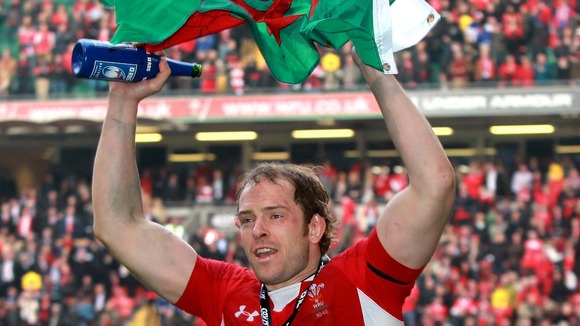 Alun Wyn Jones during the team's lap of honour