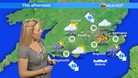 Phillippa Drew at a weather chart