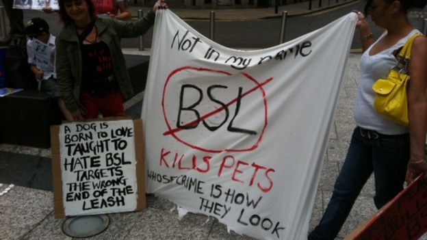 Protesters with banner in Nottingham's Old Market Square