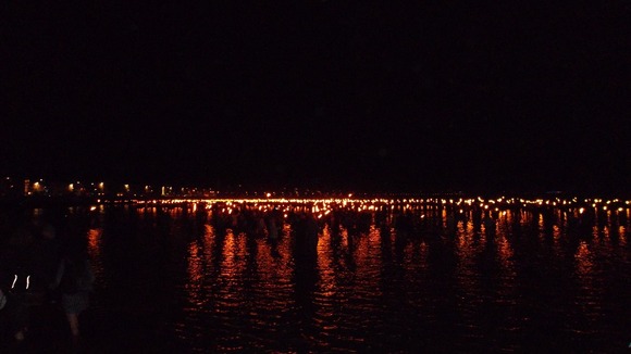 Weymouth beach lit up