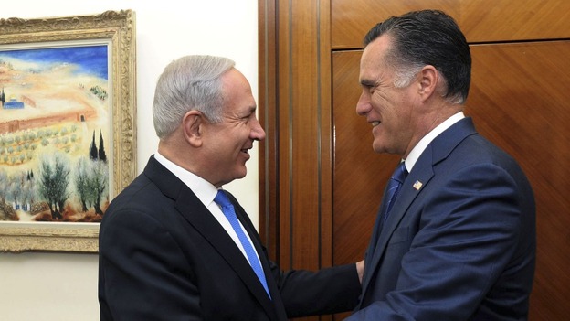 Mitt Romney meeting Benjamin Netanyahu