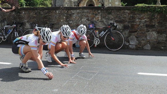Cycling fans in Surrey