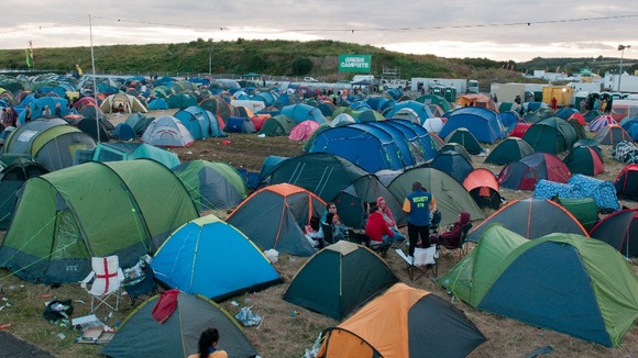 One of the campsites at the Global Gathering event this weekend