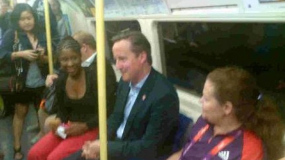 The Prime Minister takes public transport to the Olympic Park.