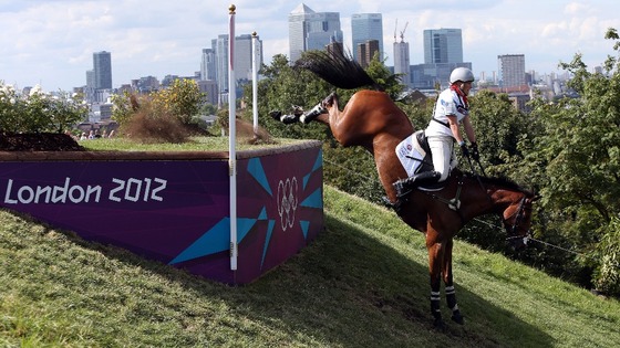Zara Phillips riding High Kingdom on the cross country course during The Eventing at Greenwich Park.