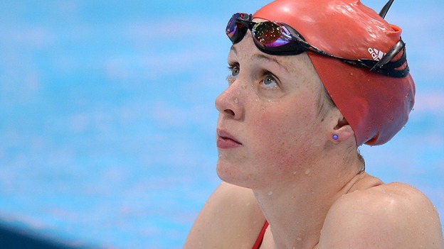 Hannah Miley during the warm-up in the Olympic Pool prior to the Women's 200m Freestyle Heats