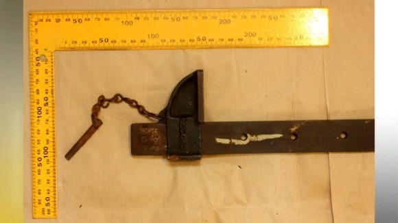 The sash clamp used to beat Mr Collinge to death