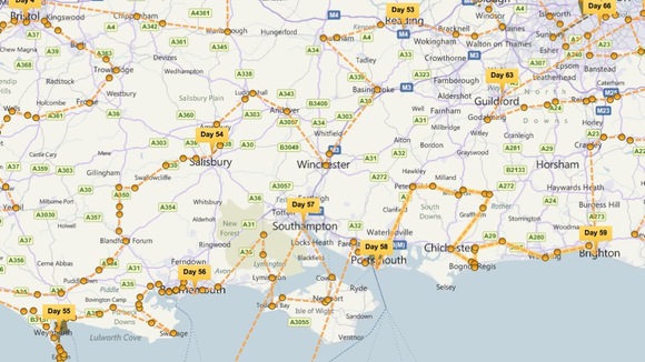 Olympic torch route West