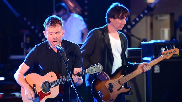 Damon Albarn and Alex James of Blur