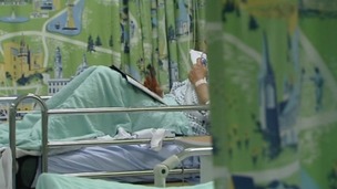 Anonymous person in hospital bed