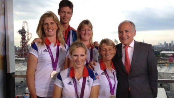 Alastair Stewart with the eventing team