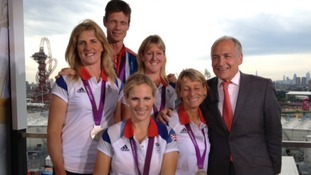 Alastair Stewart with the eventing team