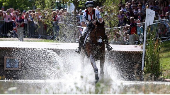 Zara Phillips riding High Kingdom on the cross country course