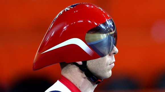 Sir Chris Hoy during Great Britain's training session at the Velodrome