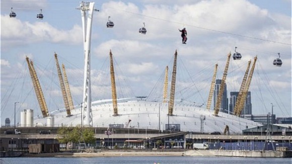 On the Emirates Air Line cable car.