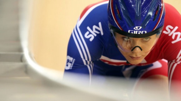 Jess Varnish trains for this afternoons sprint