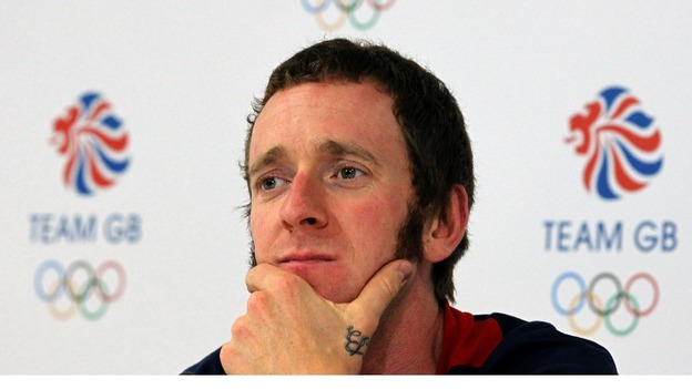 Bradley Wiggins at a press conference yesterday.