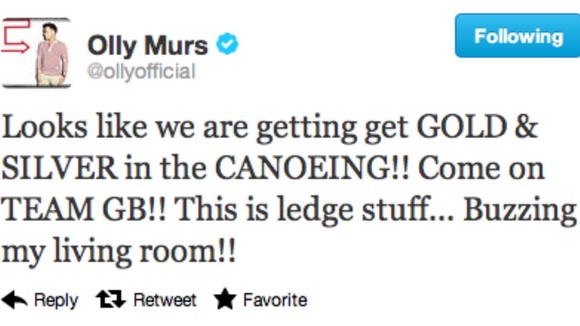 Olly Murs congratulates the gold medal winners