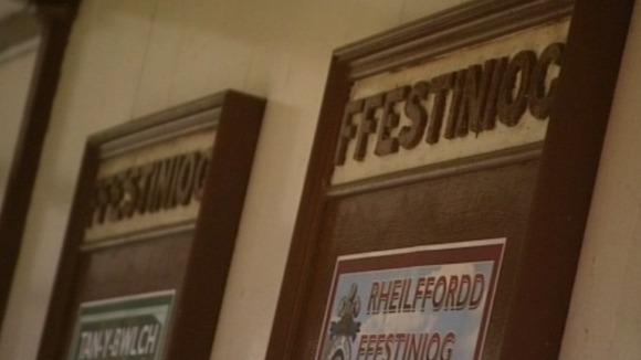 plaques inside Ffestiniog station