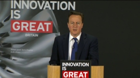 David Cameron speaking at a press conference today 