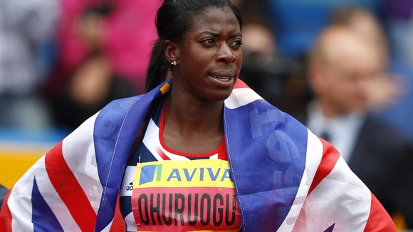 Christine Ohuruogu after winning her women's 400m final during the Aviva Trails and Championships.