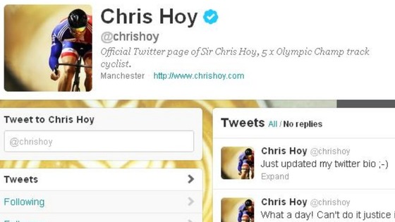Sir Chris Hoy's bio change