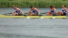 No medals for the Great Britain Quad sculls team. Hexham Rower Matt Wells is pictured on the far left.