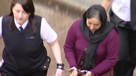 Shafilea Ahmed's mother Farzana leaves court earlier today