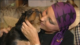 Sharon Rawlinson with her dog, Penny