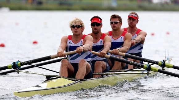Great Britain's Men's Four of Andrew Triggs Hodge, Tom James, Pete Reed and Alex Gregory