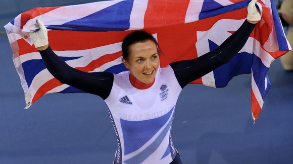 Victoria Pendleton wins cycling gold medal in the women's keirin.