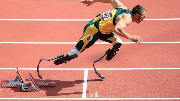 South Africa's Oscar Pistorius in the Men's 400m Heats