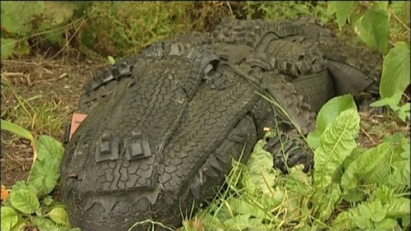 Sculpture made from recycled car tyres